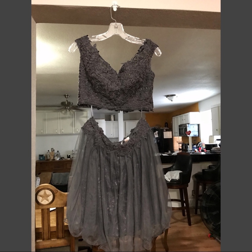 Grey 2 piece dress
